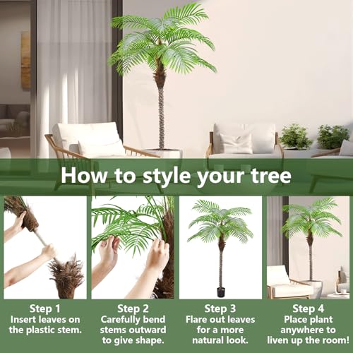 Image of Artificial Palm Trees for Outdoors,8.5ft Tall Fake Plant for Indoor /Outdoor