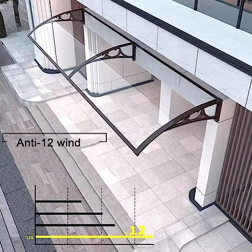 Auvent extérieur en aluminium polycarbonate protection UV pluie - 3