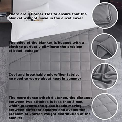 L'AGRATY Weighted Blanket Kids- 40"x60" 7lbs Cooling Breathable Heavy Blanket Microfiber Material with Glass Beads All-Season Summer Fall Winter Soft Thick Comfort