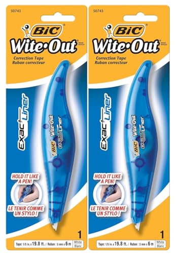 Stylo correcteur exact BIC White-Out correction blanche à sec sans bavure