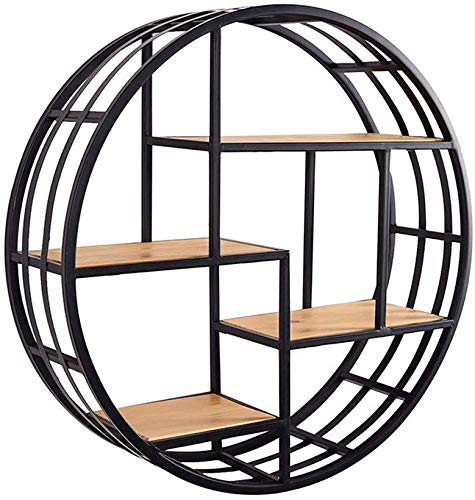 AK Mur créatif décoratif Rsck salon mur étagère murale en bois massif fleur étagères fond mur étagère de rangement circulaire,70 * 70 * 20cm