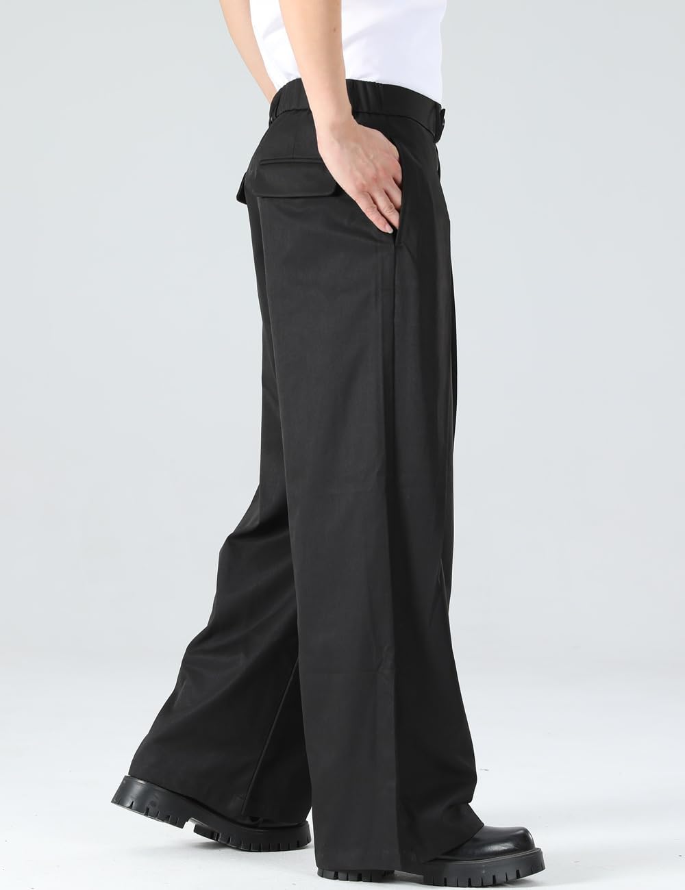 Rexcyril Men's Baggy Wide Leg Pants Pleated Trousers Loose Business Casual Dress Pants Slacks - Image 4