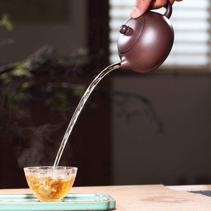 Chiński fioletowy czajniczek do herbaty, domowy zestaw do herbaty, antyczny zestaw do herbaty z czajnikiem, wielofunkcyjny retro mały czajniczek 240 ml, akcesoria do ceremonii herbacianej