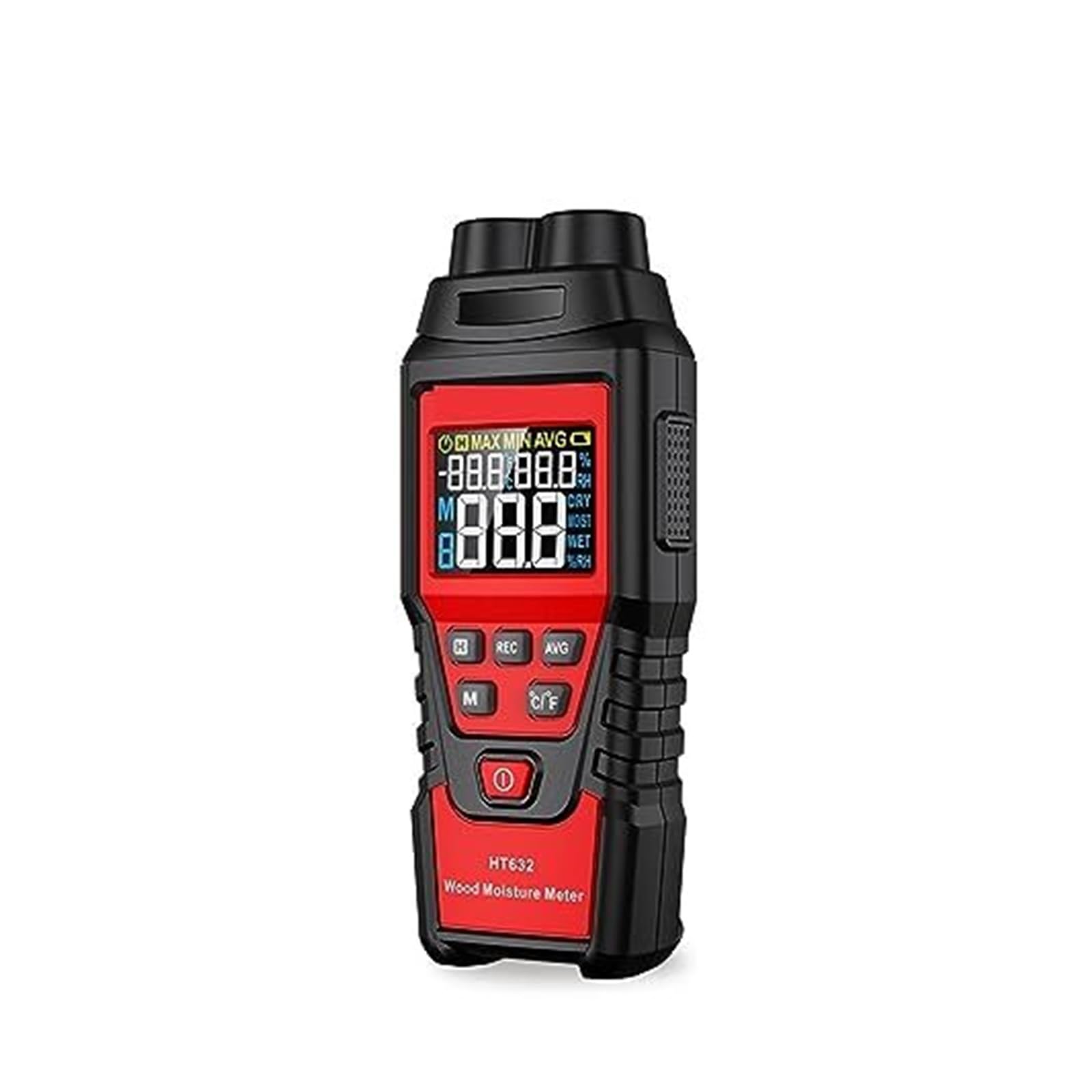 Medidor de humedad madera digital HT632 - Probador agua pared con dos pines for hormigón y ladrillo