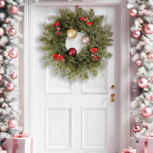 Christmas Decorations, 14.1 Inches Plastic Ring-Shaped Hangable Integrated Reusable Christmas Wreath,Lightweight Retro Rich Applicable Scenarios Christmas Ornaments for Outdoor Indoor Winter Festival - image 5