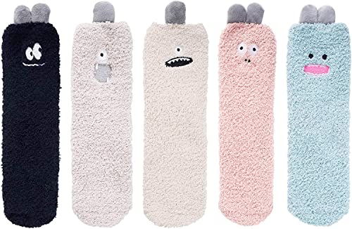 Fuzzy Socks for Women - Teen Girls Colorful Indoors Animal Slipper Socks2