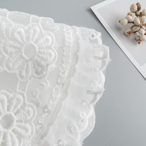 EYHLKM Geborduurde nephoofdkraag dames wilde nepkraag wit kanten reverskraag kraag kleine sjaal decoratieve kraag (Color : Argento, Size : One Size)