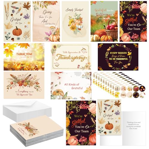 Motiskyy 50 Pcs Thanksgiving Cards