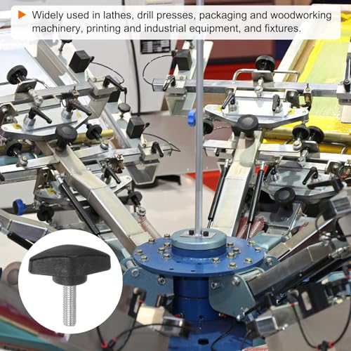 QUARKZMAN 4 Stück Rändelschrauben M6 x 20mm Flügelschraube mit T-förmige Handgriff, Verzinkte Kohlenstoffstahl Gewindebolzen Daumenschrauben 36mm Spannschraubenknopf für Schnellentfernung