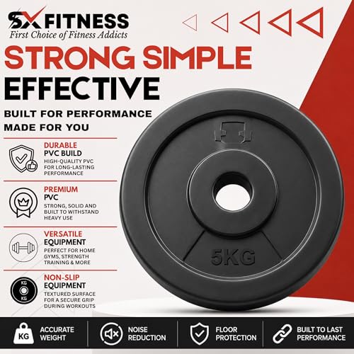Image of Home Gym Combo, Home Gym Set, Gym Equipment Set, PVC (8-24Kg),Fitness Set, with 3ft Curl Rod + Pair of Dumbbell Rods, Home Gym Kit with Accessories (12)