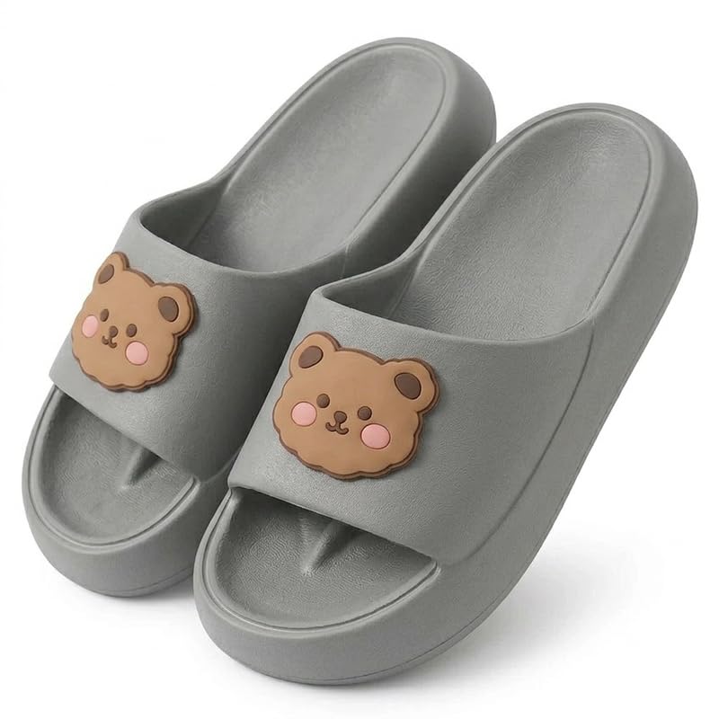 Cute Bear Slip-On Slides For Women | Stylish, Lightweight & Super-Soft Flip Flops | Daily Wear Slippers For Girls | For Everyday, Casual and Lounge Wear & Outings-image-22