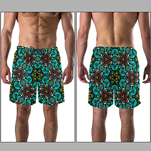 Short de bain homme Mandala vert séchage rapide pour plage - 3