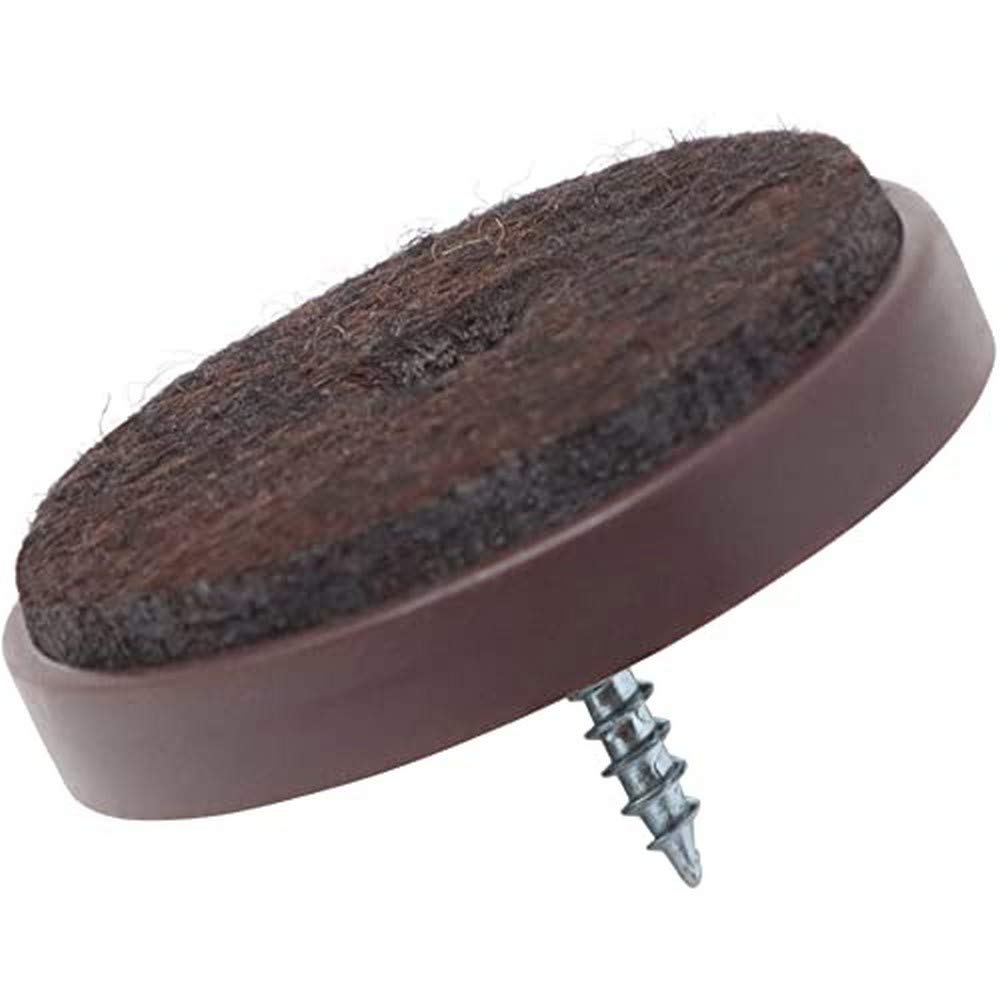 Adsamm® / 100 x Almohadillas con tornillo / Ø 40 mm / marrón / redondas / Patas de muebles con tornillo de la máxima calidad de Adsamm®