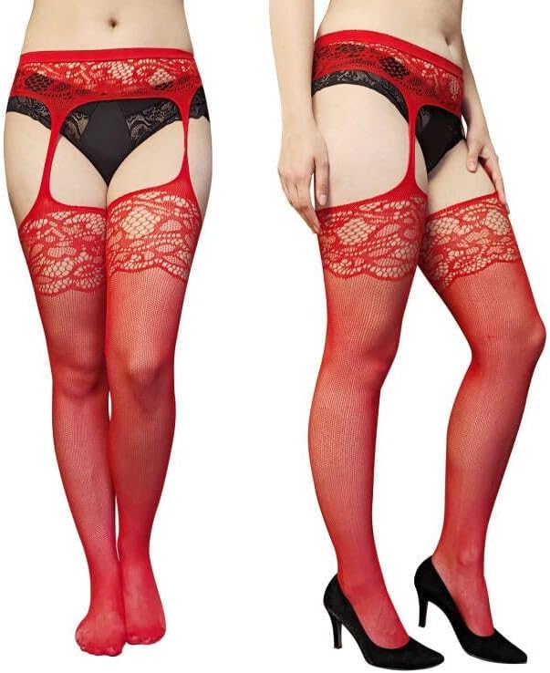 DRESHOW Women Fishnet Tights Fishnet Stockings Hight Waist Tights Thigh High Pantyhose - Image 5