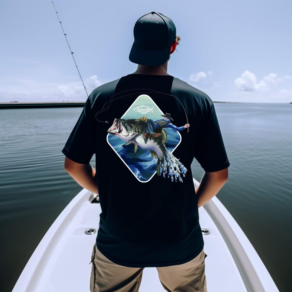 Palmyth Men's Fishing Shirt Short Sleeve Sun Protection UV UPF 50+ SPF T-Shirt - Image 2