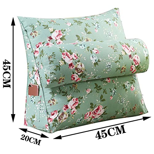 Ljyljh Ergonomic Reading Bed Rest Pillow - Backrest Headboard Cushion With Adjustable Neck Pillow For Sitting In Bed, Positioning Wedge Back Support Pillows,Green #TOP3