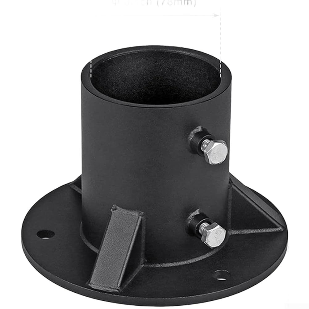 para soporte de Hormigón para Poste Cercado 65mm para robusto(C:78mm) | para acero , recubrimiento negro, para resistencia climática, para ideal exterior, durabilidad larga