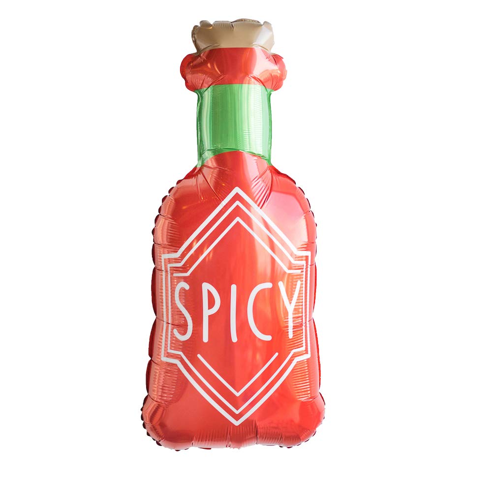 Jollity & Co. Red Hot Sauce Bottle Mylar Balloon, Pack of 1, 36" Inflated, Perfect for Cinco de Mayo, Adults