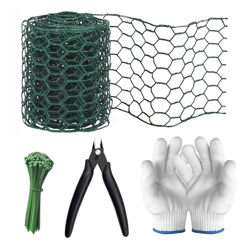 Floral Chicken Wire Chicken Wire for Floral Arrangements for Reinforce Fencing 4 x 118 Inch Hexagonal Galvanized Mesh Fence with Gloves Ties & Cutter