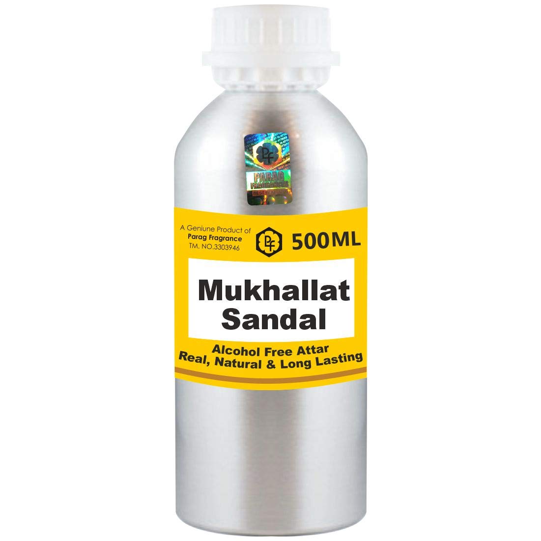Parag Fragrances Mukhallat Sandal Attar 500ml Wholesale Pack Attar (Alcohol Free, Long Lasting Attar For Men - Women & Religious Use) Worlds Best Attar | Itra | Fragrance Oil | Scent