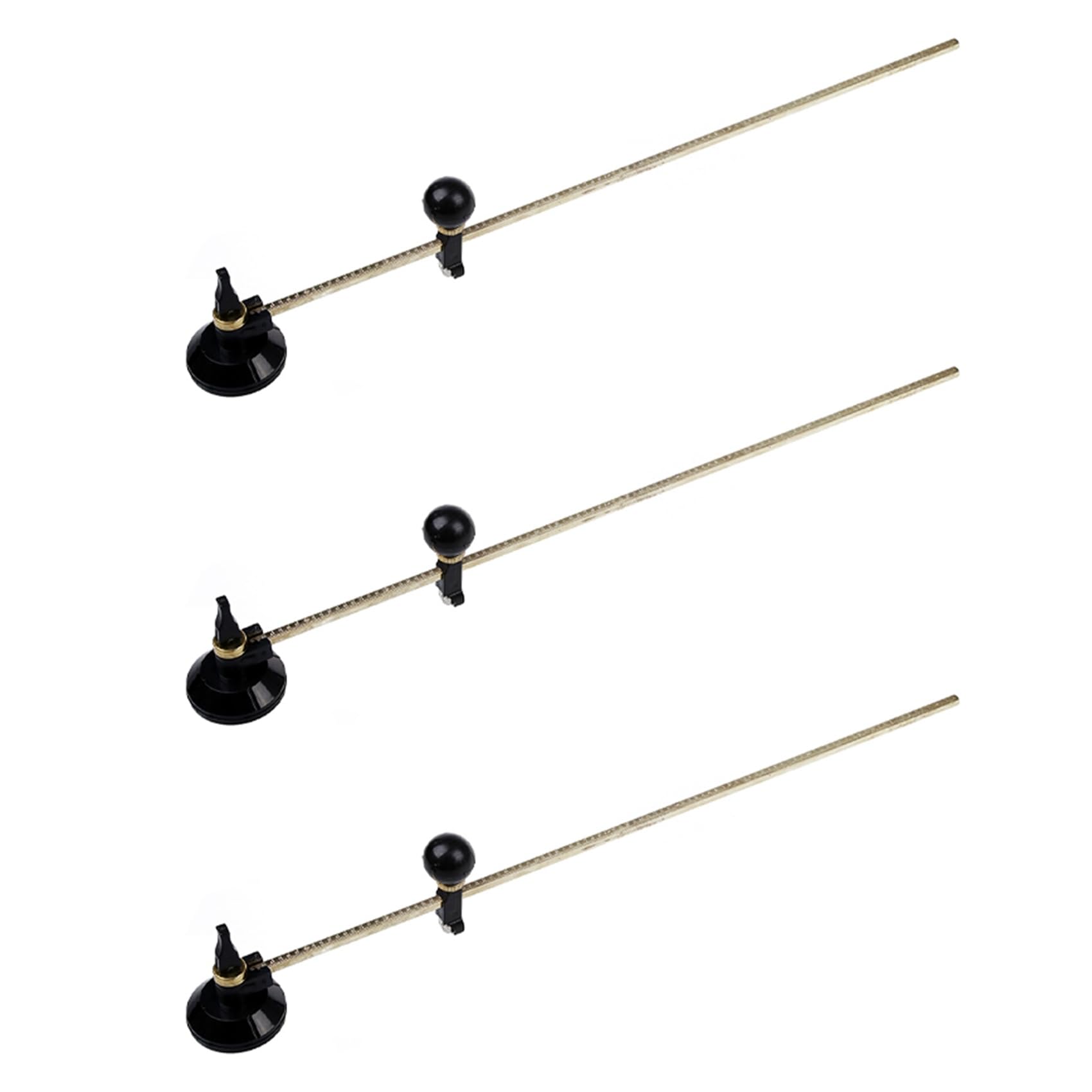Jnchdghwa Balck & Gold Tone 3Pcs 100Cm Max. Circle Dia Compasses Glass Circle Circular Cutter