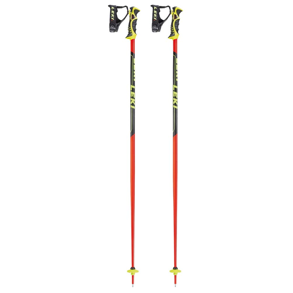 LEKI Erwachsene Skistöcke Worldcup Racing SL, Red/Black/Yellow
