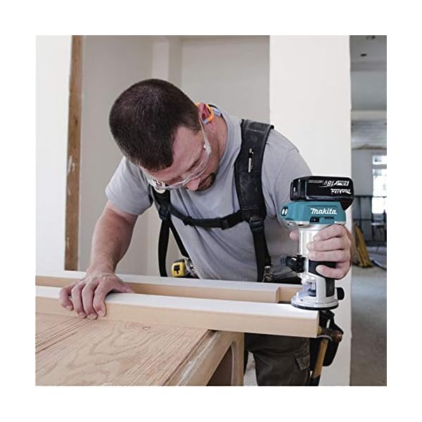 Makita DRT50ZJX3 Bürstenloser Fräsentrimmer, 18 V, Li-Ion, LXT, komplett mit 4 Basisbaugruppen, Lieferung in einem Makpac-Gehäuse, Batterien und Ladegerät nicht im Lieferumfang enthalten – Bild 4