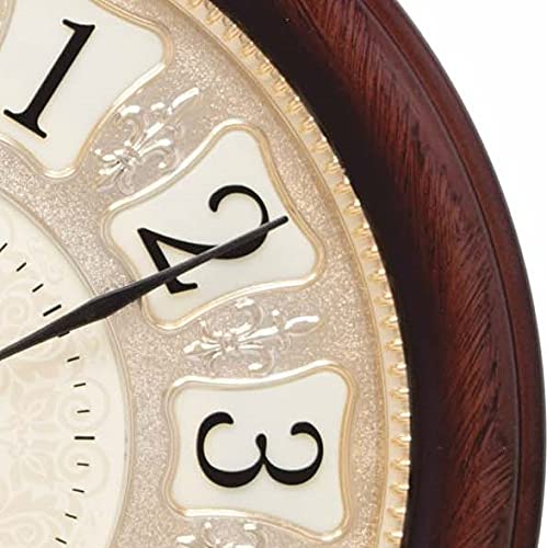 Image of Rikon Quartz Official Plastic Designer Big Size Rk 35 Wall Clock for Home, Living Room, and Office Sweep Silent Moment (Brown Gold Ivory, 36 cm x 36 cm)