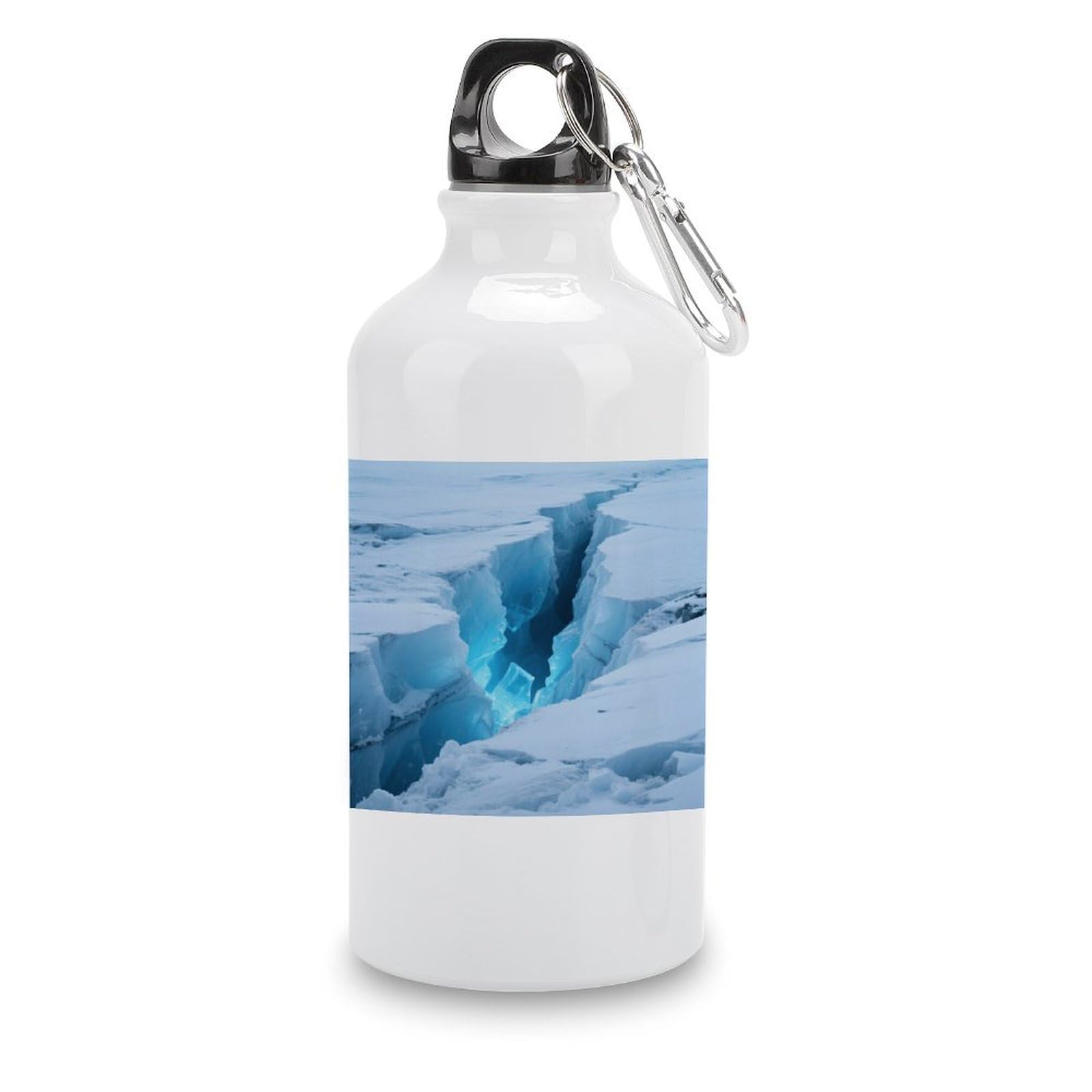 Fekiloot Style Glaciers Cracks Ice Caves Aluminum Water Bottle Travel Tumbler Reusable Lightweight Outdoor Sports Water Bottles For Gym Sports Camping Hiking Fishing400ml