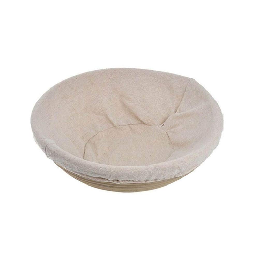 Bread Proofing Basket, Round Banneton Bowl Natural Rattan Proofing Baskets with Linen Liner for Professional, Home Bakers (9 Inch)