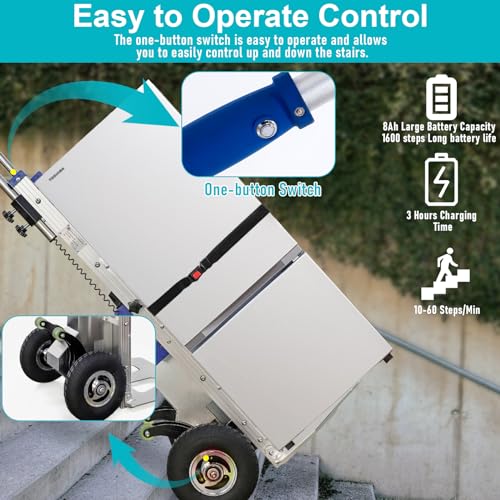 Carretilla eléctrica para subir escaleras 440lbs aluminio miniatura 4