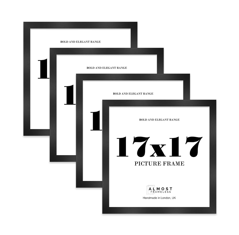 17x17 Photo Frame, Display 17x17 Pictures (22.9 x 15.2cm) Picture Frame for wall Display - Black - 4 Pack