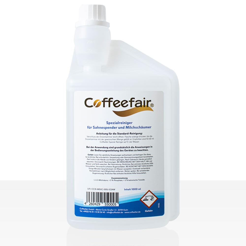 Coffeefair Milchschaumreiniger Universal 10 x 1l klar, Milchsystemreiniger für Kaffeevollautomaten, intensive & nachhaltige Reinigung, ergiebig, alle Marken