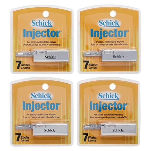 Schick Injector Razor Blades, 7-Count Boxes (Pack of 4)