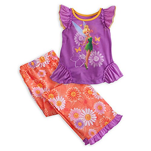 Disney Store Deluxe Tinker Bell Tinkerbell PJ Pajama Nightshirt and Pants Set (M Medium 7-8)