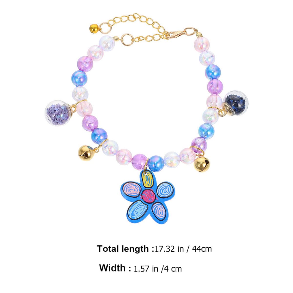 HANABASS Decorative Pearl Collar for Pets Adjustable Kitten and Puppy Accessory with Cartoon Flower Design for Parties and Daily Wear Stylish and Durable