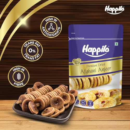 Image of Happilo Premium Dried Afghani Anjeer 400g, Dry Figs for Weight Management, Digestion, Good Health & Rich in Dietary Fiber (Pack of 5)