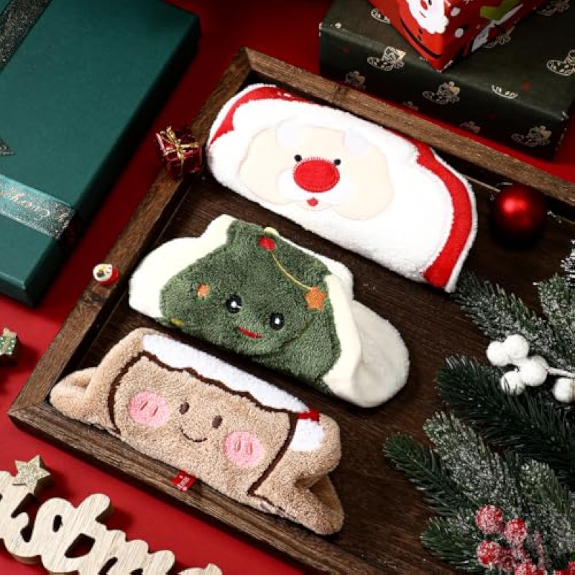 3 Pcs Christmas Hand Towels for Bathroom, Cute Decor
