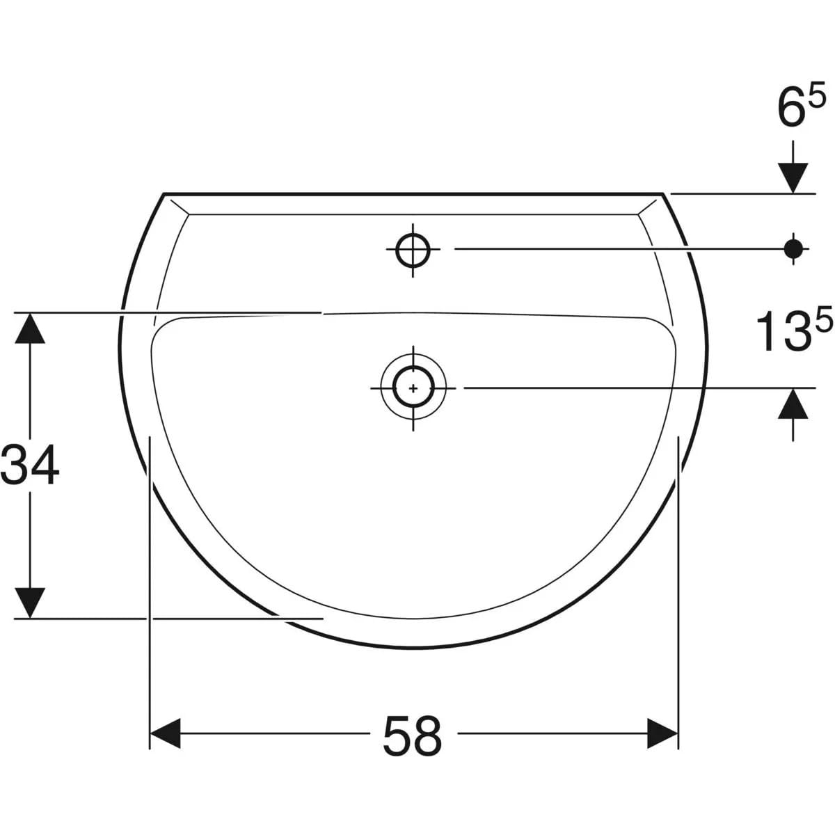 Lavabo Pozzi Ginori Colibri' 2 da 65cm sospeso