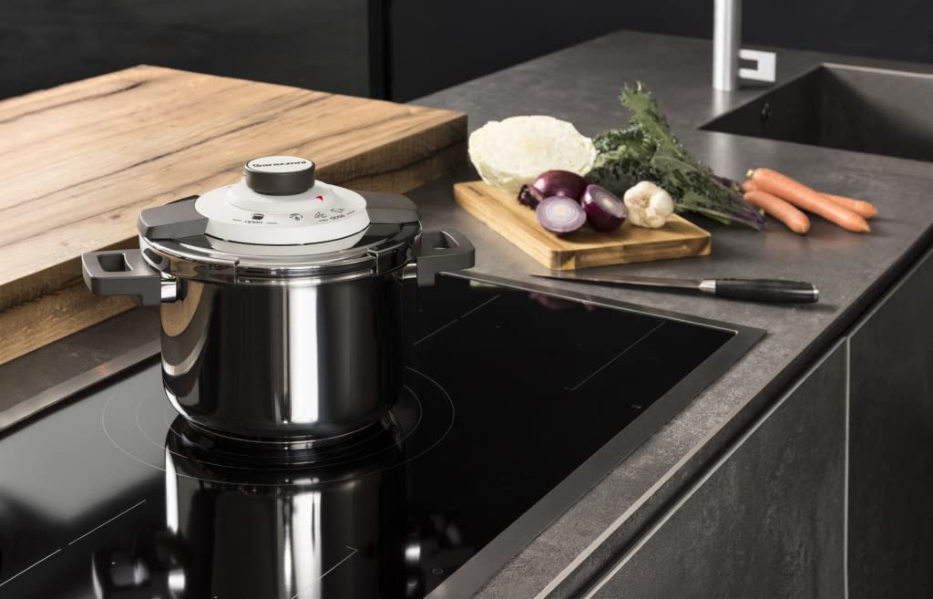 Barazzoni Pentola a Pressione Dual System Facile, capacità 4,5lt, ø 22cm, Acciaio Inox 18/10, Made in Italy, 4.5 Litri, Inossidabile