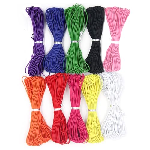 Elastische Schnur für Armbänder Bunte Elastische Schnur Kordel 10 Farben Gummischnur Band für Armbänder DIY Basteln (0,8 mm, 100 m)