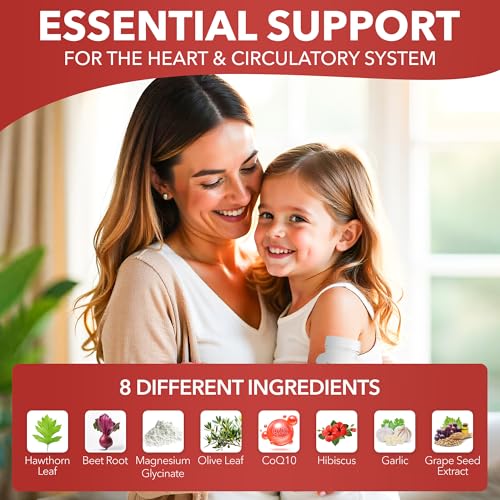 Healthy Heart - Promotes Healthy Cholesterol Circulation & Blood Pressure - Plaque - Cortisol - Arteries - LDL - HDL - CoQ10 - Hawthorne - Beet Root - Garlic - Olive Leaf - Hibiscus - 60 Count - Image 6