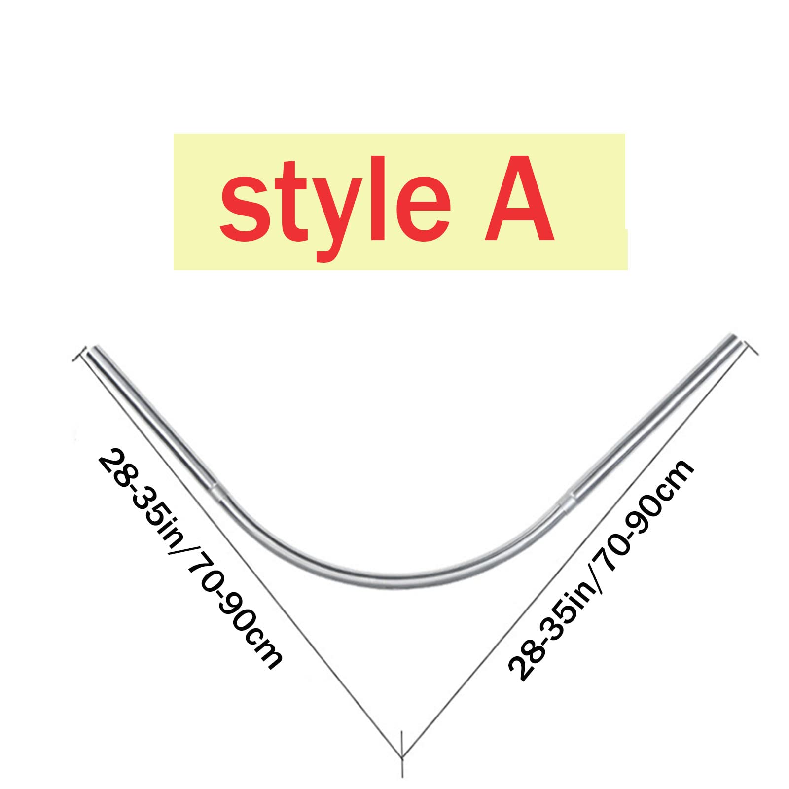 Barra de cortina de ducha de esquina curvada ajustable, barra de baño extensible de acero inoxidable 304 sin taladrar para bañera de 70-90 cm, diseño de fácil instalación que ahorra espacio