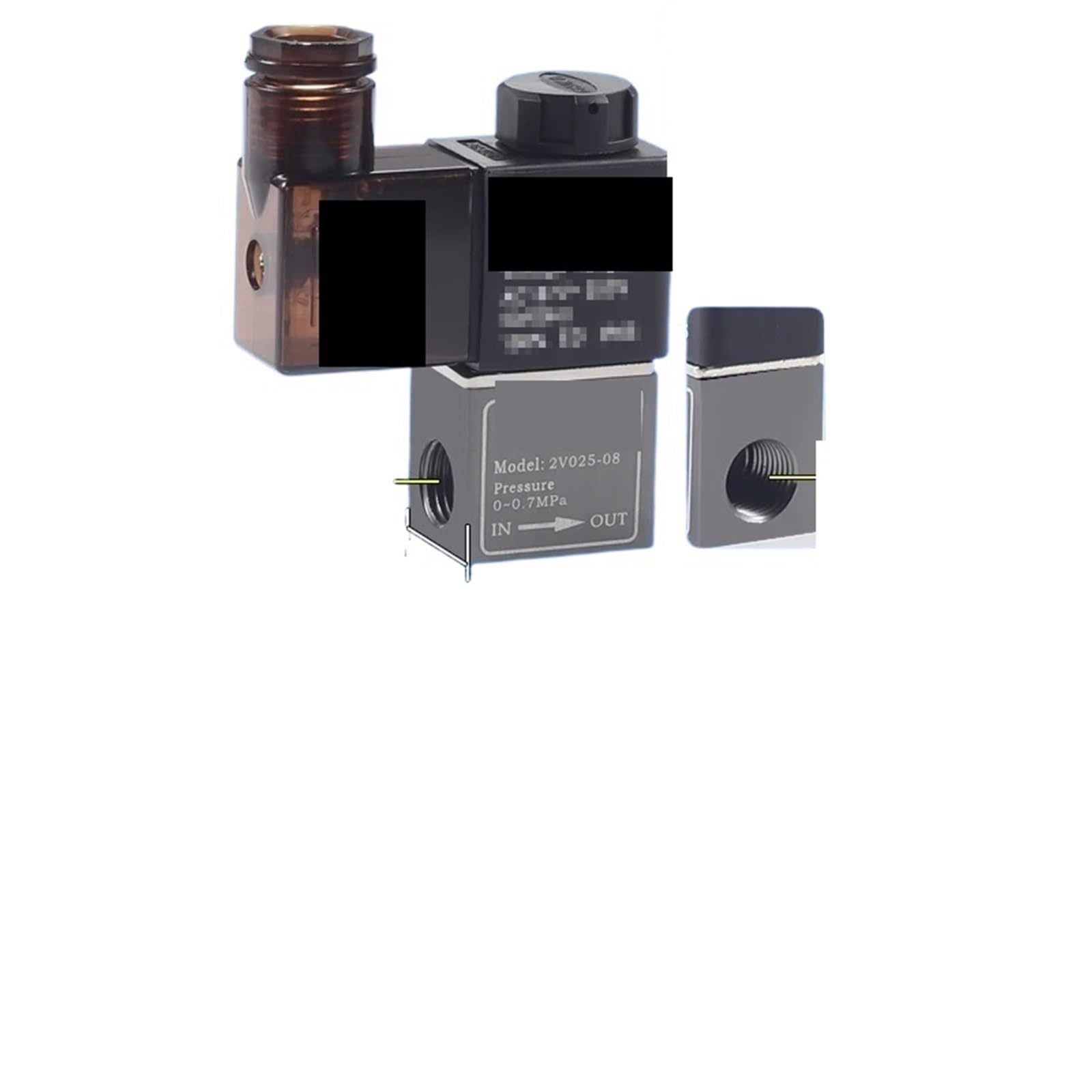 1pcs 2V025 Solenoid 2V025-08 3V1-06 AC110V/220V DC12V/24V Compressor Valve Normally Closed Pneumatic Solenoid Valve(2V025-08 DC24V)