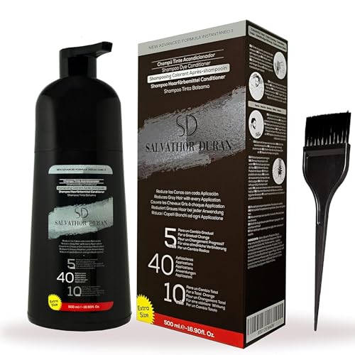 Tinte Barba Hombre - Tinte Barba - Champu Anticanas Hombre - 40 Aplicaciones - Salvathor Duran - 500 ml.