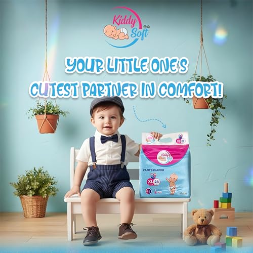Image of KiddySoft Baby Diaper Pants with 5 Layer All Night Leakage Protection & Quick Absorbency (XL - 28, Pack of 2)