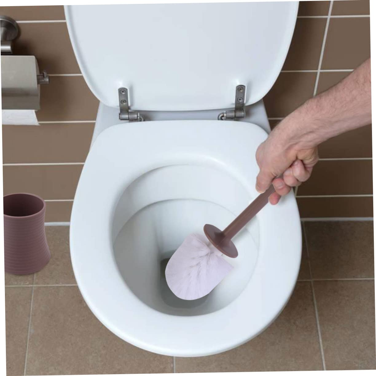 Alipis 2piezas Escobilla De Inodoro con Base Cepillo De Limpieza para Baño Accesorios De Higiene para Hogar y Hotel Color Café