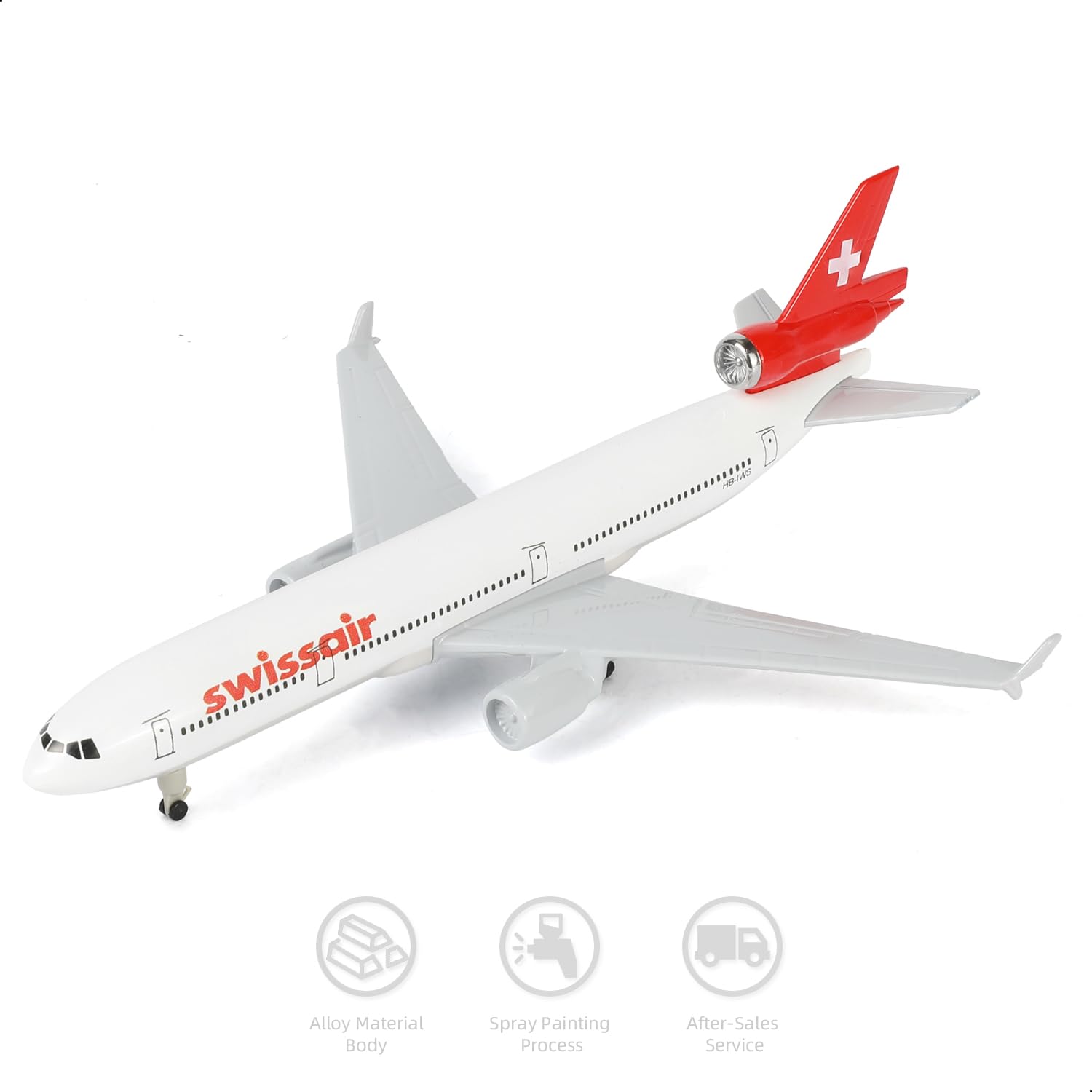 1/300 Svizzera MD-11 Modellino di aeromobili in metallo pressofuso con supporto (8,3 pollici), modello di aereo per adulti, giocattoli aerei, regali o collezioni aeronautiche