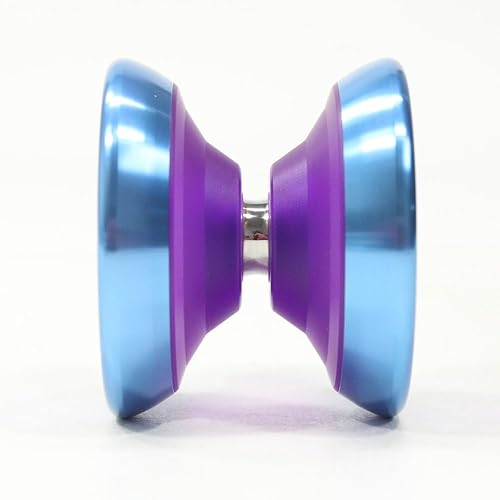 Miniatura 3 de SHFX Speedaholic FX Yo-Yo - Finger Spin Extreme - YoYo híbrido (morado translúcido con anillo azul)