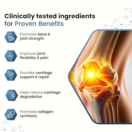 Image of Neuherbs Glucosamine Plus 1500mg - 60 Tablets| Glucosamine Chondroitin MSM with Hyaluronic Acid, Vitamin C & K2-7 | Helps Joint Pain Relief, Cartilage Repair, Knee Support & Mobility